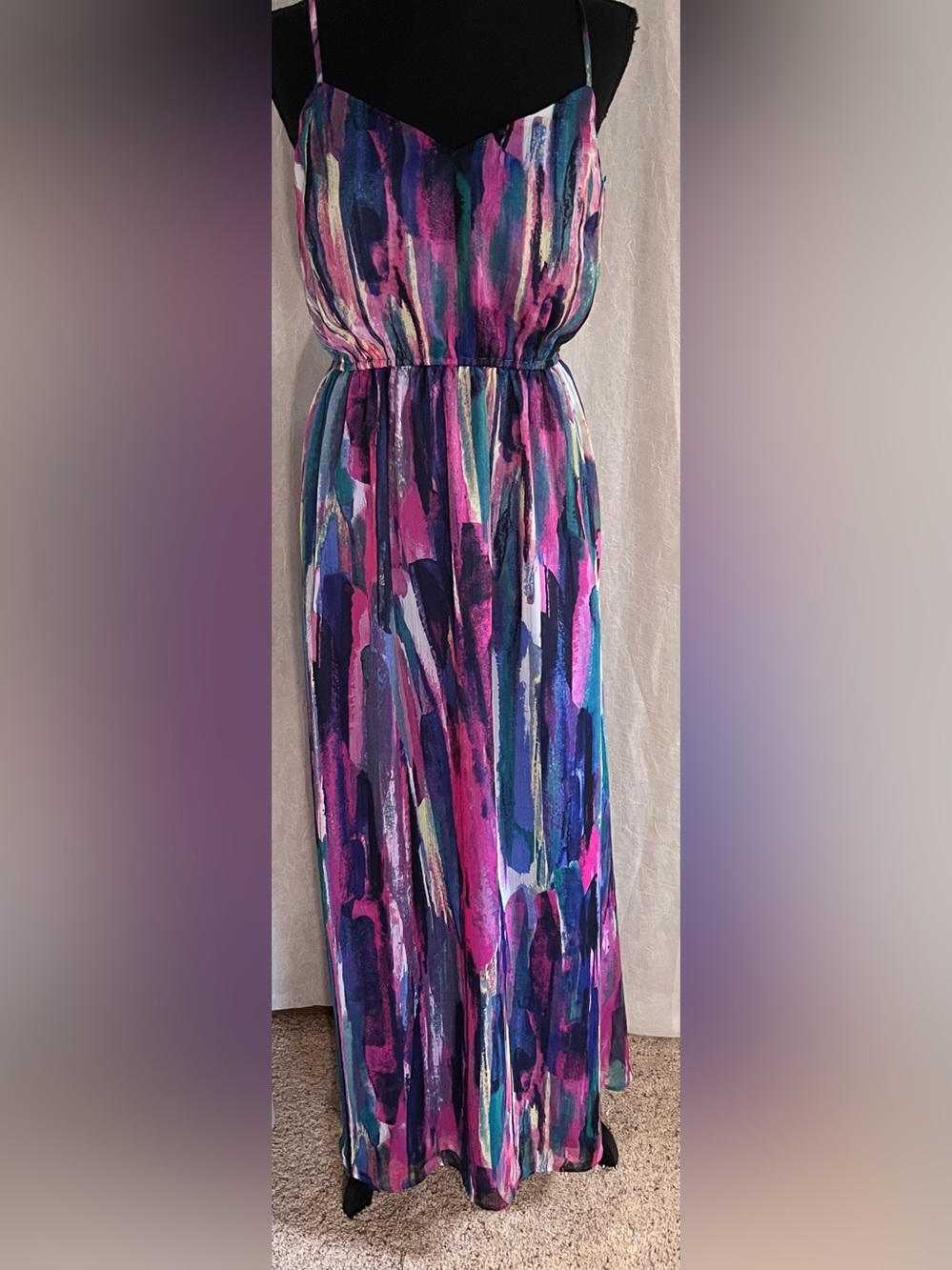 Jack multicolor Abstract Brushstroke Maxi Dress